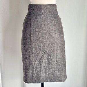 bebe Tan Lurex Woven Wool blend Pencil Skirt, Size 2